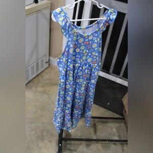 Floral Blue Sleeveless Dress